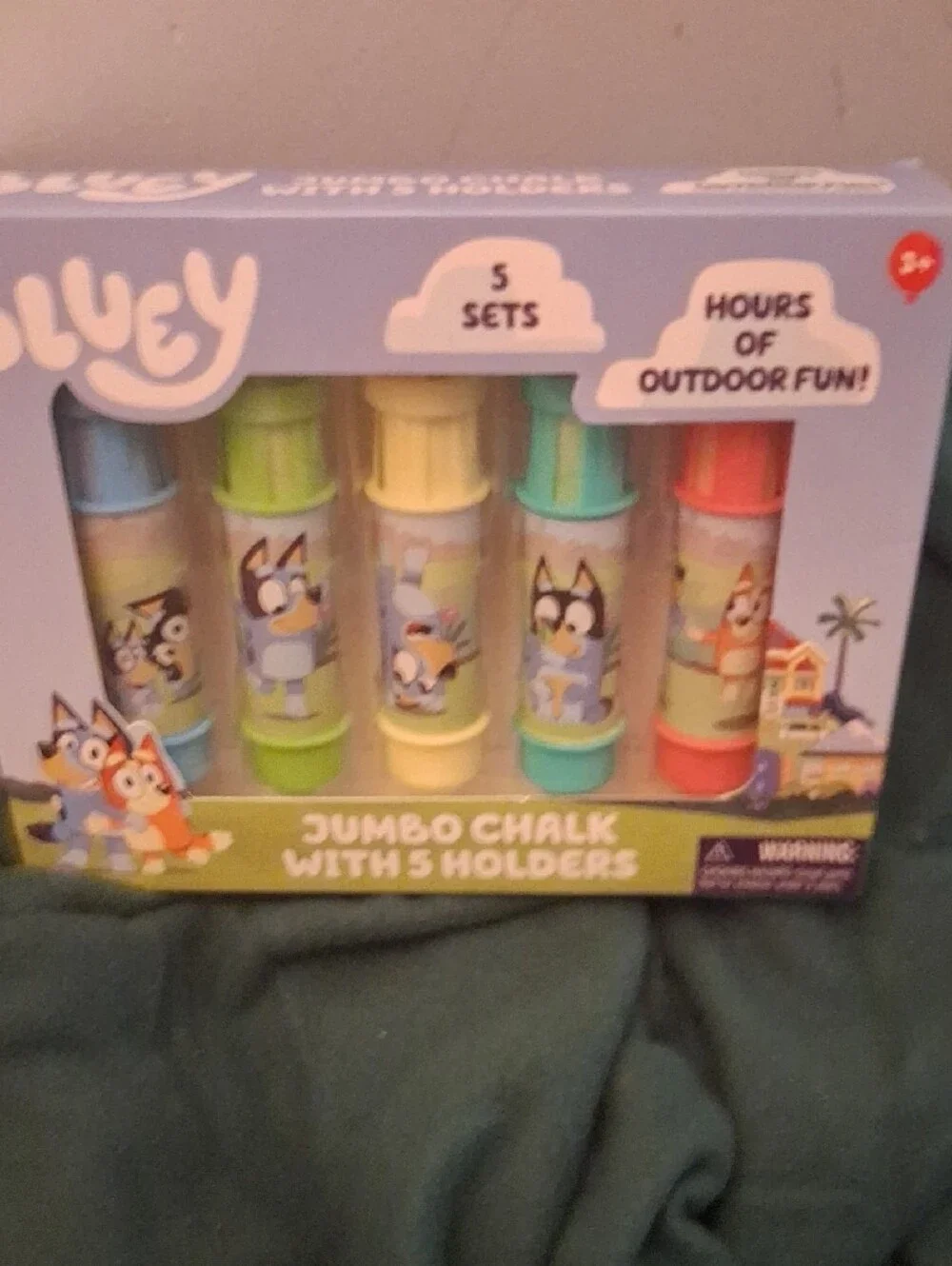 Bluey Jumbo Chalk Set with 5 Holders - Multi